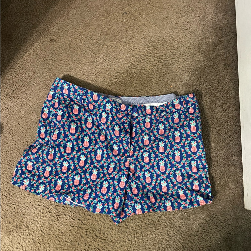 Crown & Ivy Blue Pineapple Print Women's Shorts